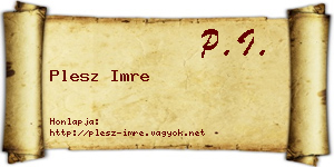 Plesz Imre névjegykártya