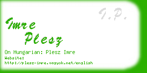 imre plesz business card